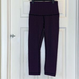 Lululemon Wunder Under Crop (Hi-Rise) (Luxtreme) Score Jacquard Black Polar Pink